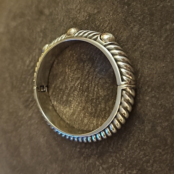 BRIGHTON Pearl Magic Silver Plated Bangle Clamper Bracelet - Picture 4 of 8